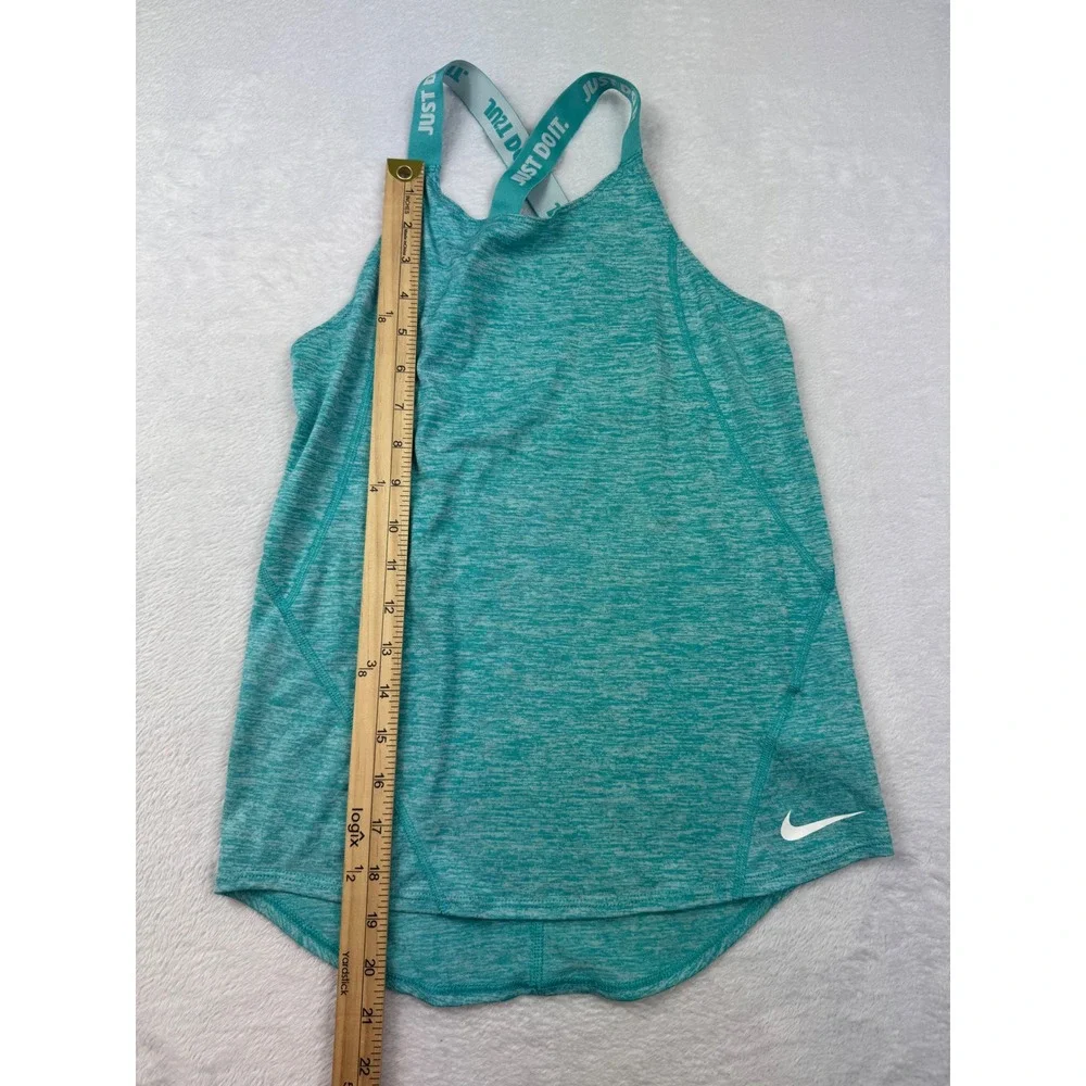 Nike Dri-FIT Teal Heather Cross Back Just Do It Tank Top Womens Large